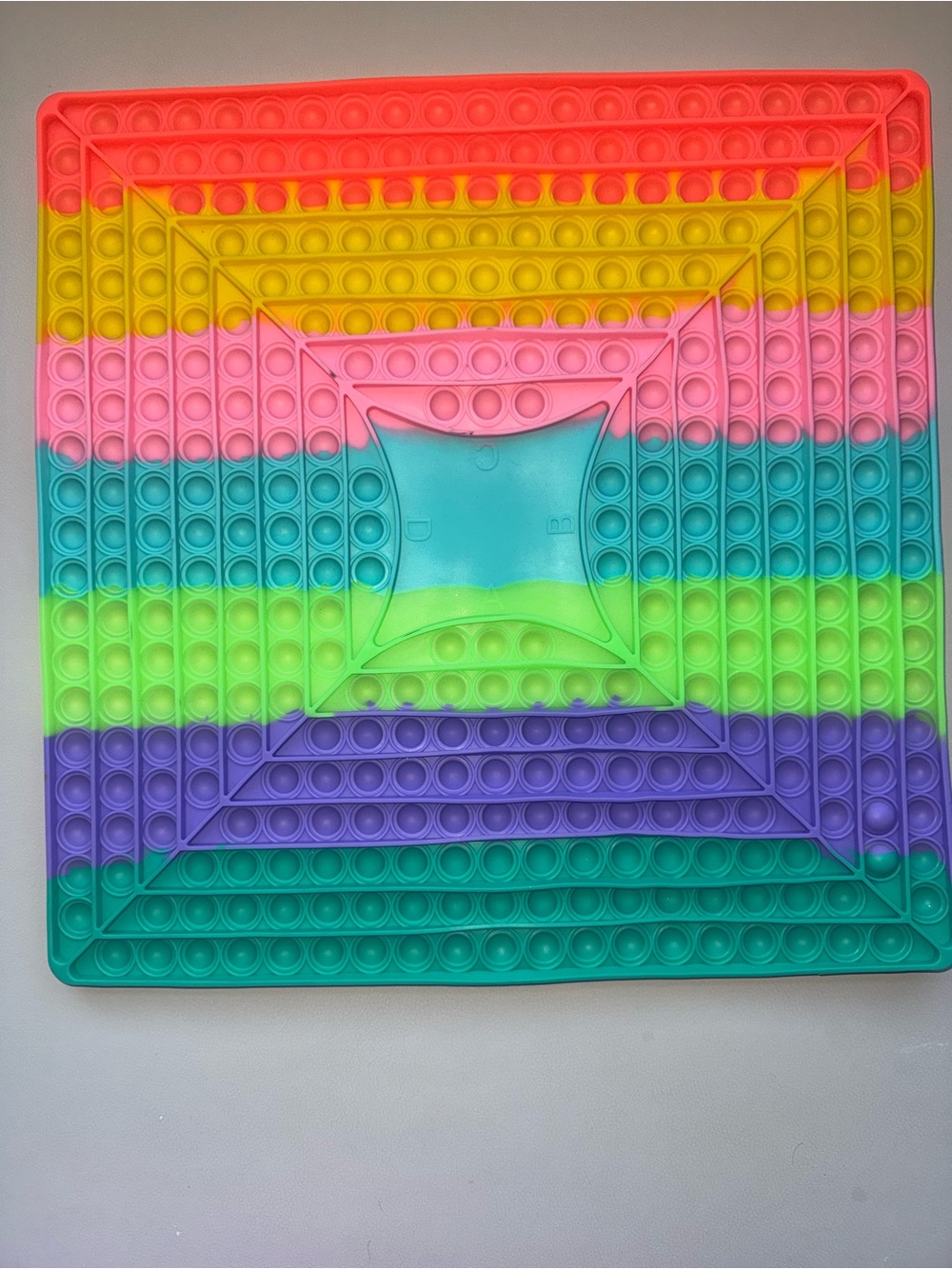 Multicolor Square Pop It Fidget Mat - Rainbow Sensory Toy